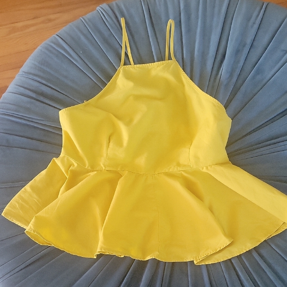Yellow Peplum Top